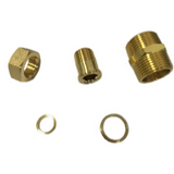 Brass fittings, copper sleeves, and plugs